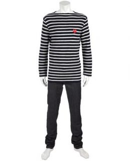 Comme Des Garçons Play Striped Logo Sweater   Societe Anonyme