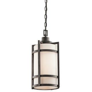 Kichler Lighting 49124AVI Camden Light Outdoor Pendant, Anvil Iron with Opal Etched Glass   Pendant Porch Lights  