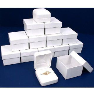 12 White Leather Ring Gift Boxes Jewelry Case Display   Gift Wrap Boxes