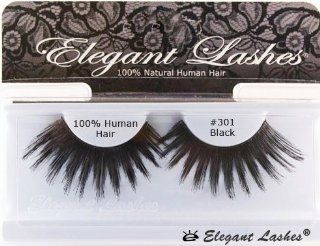 Elegant Lashes #301 Thick Long Black Human Hair False Eyelashes Drag Halloween Dance Rave Costume  Fake Eyelashes And Adhesives  Beauty