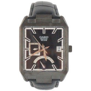 Casio Men's BEM 309BL 1AV Analog Dress Black Leather Date Watch Watches