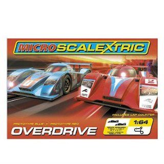 HORNBY 1:64 MICRO SCALEXTRIC OVERDRIVE PROTOTYPE CAR RACING SET G1064 BOYS TOYS: Toys & Games