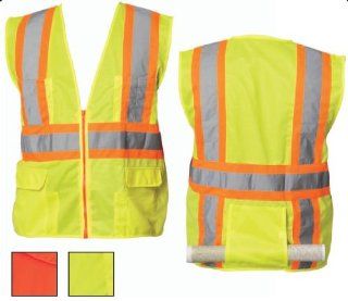 PIP 302 MAPOR Orange Medium Polyester Solid High Visibility & Reflective Vest   12 Pockets   Fits 47.2 in Chest   28 in Length   302 MAPOR M [PRICE is per EACH]    