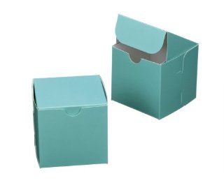 Dress My Cupcake Square Cupcake Box with Lid with Standard Holder, Tiffany Blue/White, Set of 100: Kitchen & Dining