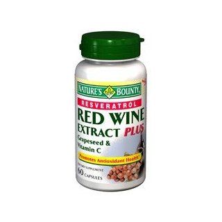 Special pack of 6 NATURES BOUNTY RED WINE EXTRA PLUS 7190 60 CAPSULES: Health & Personal Care