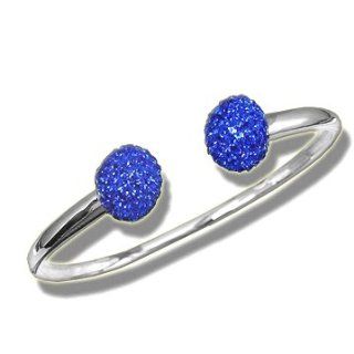 Ashley Arthur .925 Silver Sapphire Crystal Sphere Bracelet Made with Swarovski Elements: Jewelry