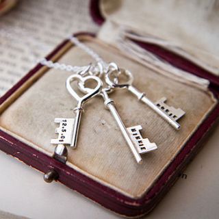 personalised silver keys necklace by sarah lawrence jewellery
