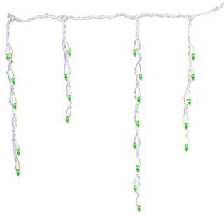 Nine Foot Long Green Icicle Lights With White Cords [92100G]  String Lights  Patio, Lawn & Garden