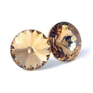 12mm Light Colorado Topaz Colored Crystal Stud Earrings Made with Swarovski Elements Jewelry