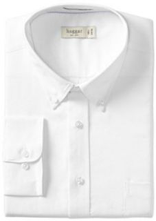 Haggar Men's Regular Fit Pinpoint Oxford Solid Long Sleeve Dress Shirt at  Mens Clothing store: