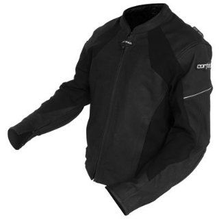 Cortech Piuma Leather Motorcycle Jacket X Large (Size 44) Flat Black: Automotive