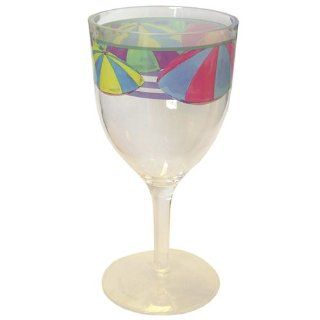 Pfaltzgraff 14 Ounce Acrylic Wine Glass, Set of 6 96307, Beach Umbrella: Kitchen & Dining