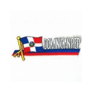 Dominican Republic Sidekick Word Country Flag Iron on Patch Crest Badge .. 1.5 X 4.5 InchesNew: Patio, Lawn & Garden