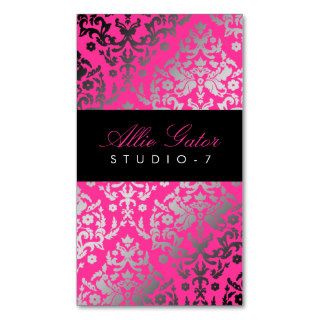 311 Dazzling Damask Pink Flame_Plain Back Business Cards