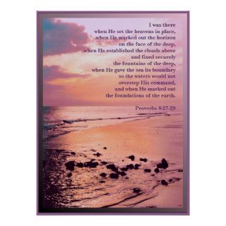 Proverbs 827 29 I was there Bible POSTER PRINT