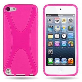 CoverON(TM) Flexible HOT PINK TPU Soft Cover Case with X SHAPE Design APPLE IPOD TOUCH 5 [WCM331]: Cell Phones & Accessories