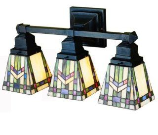 Prairie Wheat Mission Tiffany Stained Glass Bathroom Lighting Vanity Fixture 20 Inches W    