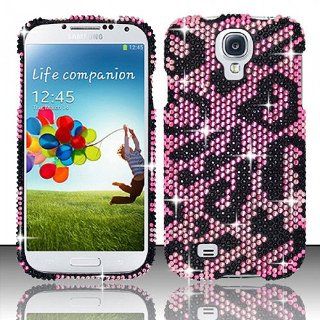 Pink Cheetah Bling Gem Jeweled Crystal Cover Case for Samsung Galaxy S4 S IV SIV: Cell Phones & Accessories