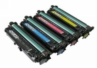 Compatible HP CE270A Toners Full Color Set (Black, Cyan, Yellow, Magenta): Office Products