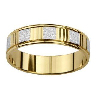 14k Two tone Gold Ladies Watch Band Easy Fit Wedding Band Size: 7: Watches