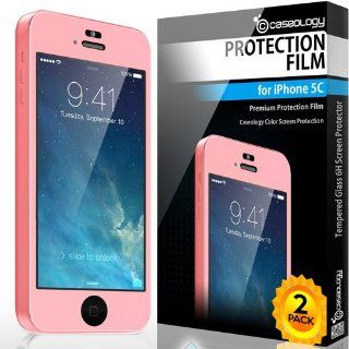 [2 Pack] Caseology iPhone 5C Crystal Clear HD Clarity Front Color Screen Protector (Pink) [Made in Korea] + [Lifetime Warranty] (for Verizon, AT&T Sprint, T mobile, Unlocked): Cell Phones & Accessories