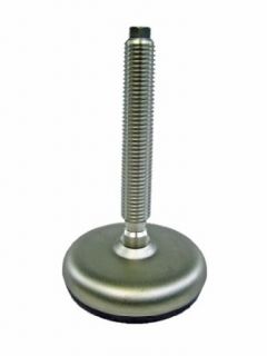 J.W. Winco 24N200MB1/A Series GN 341 Stainless Steel Leveling Mount with Black Rubber Pad Inlay, Without Nut, Shot Blast Finish, Metric Size, 80mm Base Diameter, M24 x 2.5 Thread Size, 200mm Thread Length: Vibration Damping Mounts: Industrial & Scienti