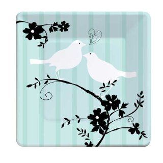 Creative Converting Two Love Birds Bridal Shower 10 1/4 Inch Square Paper Plates, 8 Count (Pack of 2) Health & Personal Care