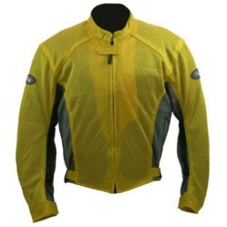 Cool Jacket, Mesh Motorcycle Jacket, Florescent Yellow, MD: Clothing