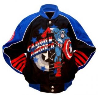 MTC Marketing Unisex Child Marvel Captain America Liberty And Justice Youth Jacket (Black/Blue, XX Large) Sports & Outdoors