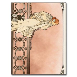 Alphonse Mucha Art Deco Post Card