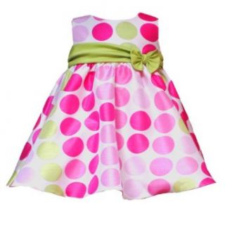 Rare Editions Baby 3M 9M 2 Piece FUCHSIA PINK LIME GREEN SHANTUNG DOT Special Occasion Wedding Flower Girl Party Dress 9M RRE 33850E E633850 Clothing