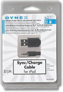 Dynex USB Sync/Charging Cable for 2nd Generation Apple iPod Shuffle DX UA353B: Cell Phones & Accessories