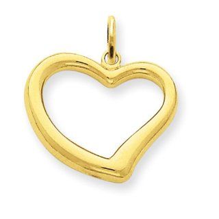 14k Open Heart Charm: Jewelry