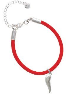 Good Luck Italian Horn Charm on a Scarlett Red Malibu Charm Bracelet [Jewelry]: Jewelry