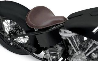 Drag Specialties Large Spring Solo Seat   Brown Leather with Perimeter Stitched 0806 0049: Automotive