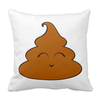 Kawaii Poo Poo Throw Pillows
