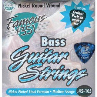 Famous #351 Strings Bass Guitar String Set (Medium Gauge): Musical Instruments