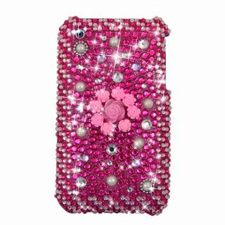 Eagle Cell PDIPHONE3GL352 RingBling Brilliant Diamond Case for iPhone 3G   Retail Packaging   Pink Flowers: Cell Phones & Accessories