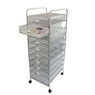 Design Ideas Mesh Art Cart, 10 Drawer, Silver   Home Office Storage And Organization Products