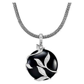 IceCarats Designer Jewelry Sterling Silver Genuine Onyx Pendant Enhancer 25.00X25.00 Mm: Jewelry