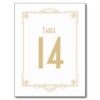 Art Deco Style Table Numbers Postcards