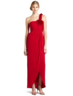 BCBGMAXAZRIA Women's Elysa One Shoulder Drape Dress, Rio Red, X Small at  Womens Clothing store: