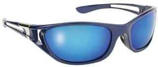 Blue Ice Wrap around Sunglasses Polarized Blue Mirror Lens: Automotive