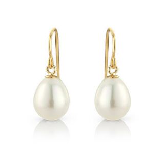 tear drop pearl earrings with gold fill hooks by argent of london