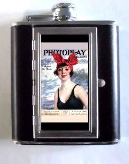 Mabel Normand 1920s Color Photoplay Magazine 5oz Flask Cigarette Case ID Wallet: Kitchen & Dining