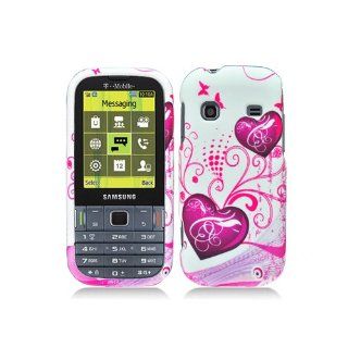 White Pink Heart Hard Cover Case for Samsung Gravity TXT SGH T379: Cell Phones & Accessories
