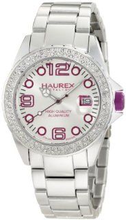 Haurex Italy Women's XK374DWP Ink Stones Aluminum Crystal Purple Date Watch Watches