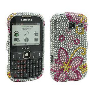Premium Pink Flower Jewel Snap On Cover for Samsung FREEFORM III SCH R380 Cell Phones & Accessories