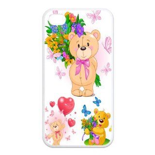 Mystic Zone Lovely Teddy Bear iPhone 4 Case for iPhone 4/4S Cover Fits Case KEK0929: Cell Phones & Accessories