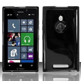 Nokia Lumia 925 Case Classic Black Ultra Flex Tight TPU Gel Cover Protector (T Mobile) with Free Car Charger + Gift Box By Tech Accessories: Cell Phones & Accessories